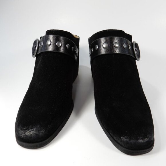 Sofft Corey Comfort Belted Mule CLOGS Size 7 Black Suede Biker Western NEW - Picture 5 of 12